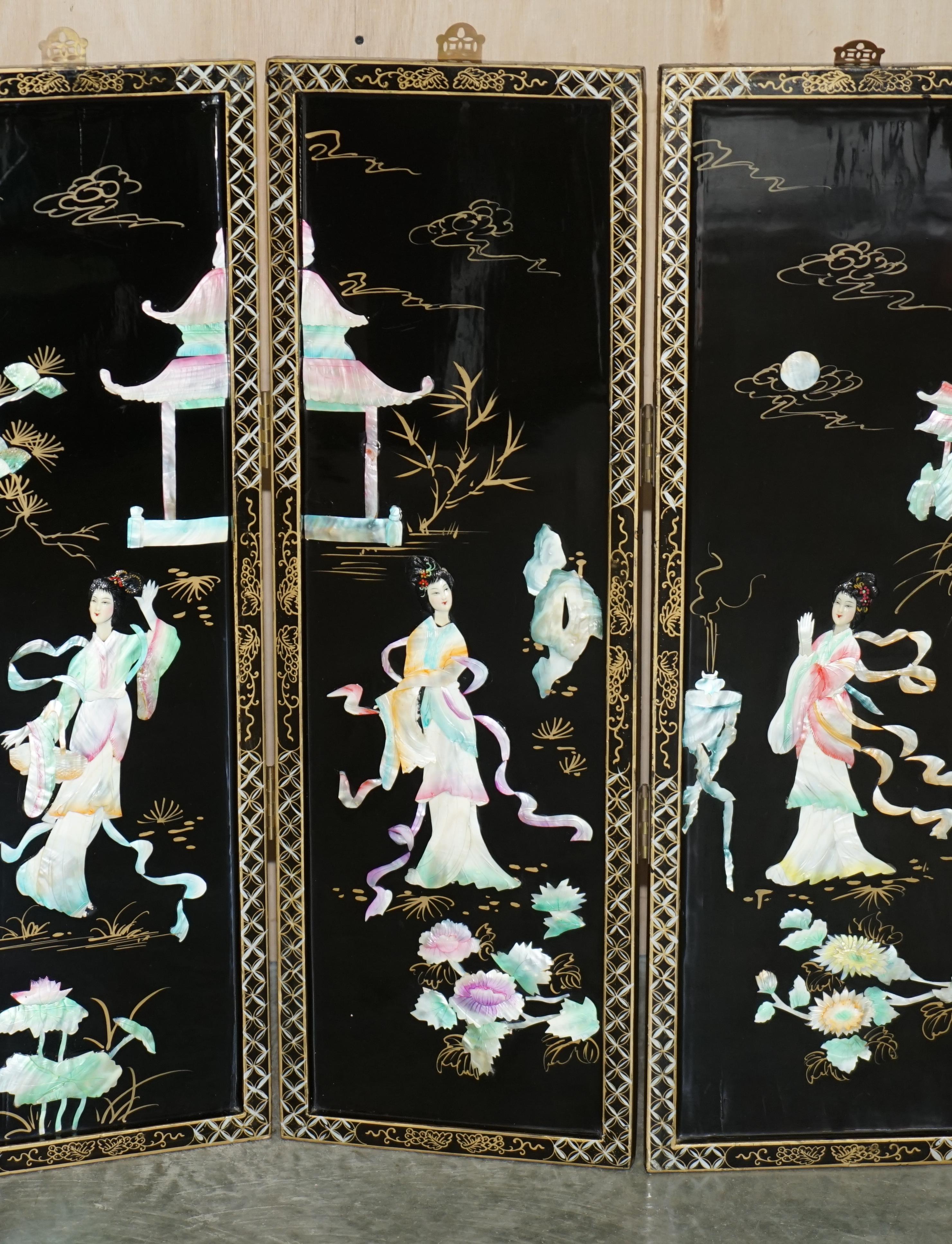 Rare & Collectable Antique Chinese Export Soapstone Folding Screen Room Divider For Sale 3