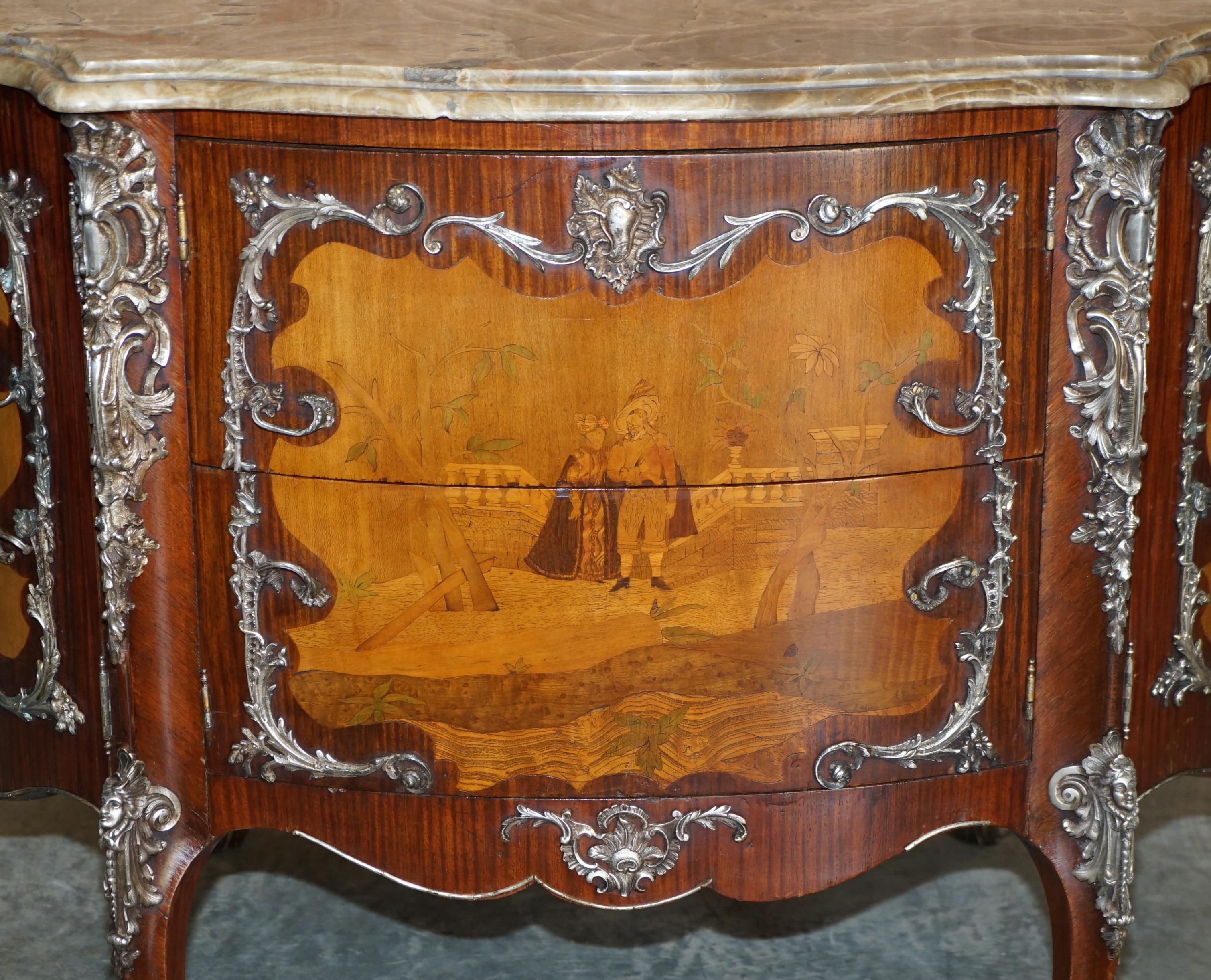 Seltene & sammelbare Germain Landrin circa 1750 Französisch Marmor Kingwood Sideboard (Handgefertigt) im Angebot
