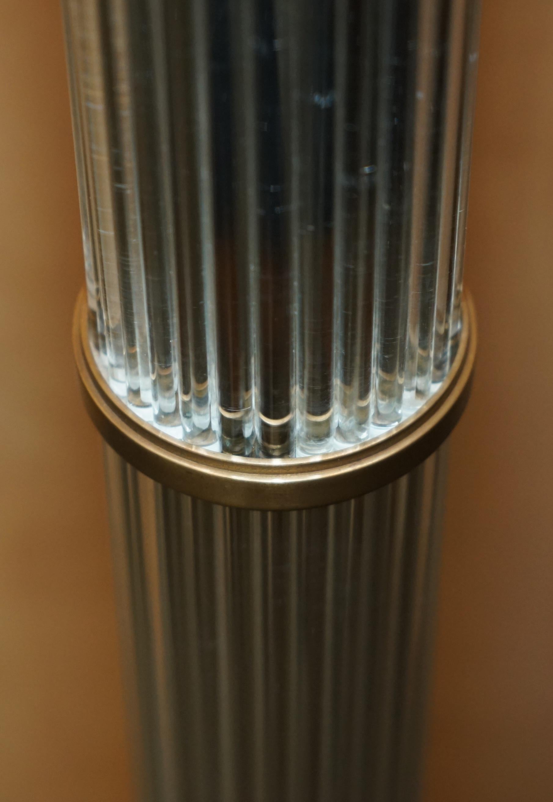 RARE COLLECTABLE RALPH LAUREN GLASS PATINATED BRONZE FLOOR STANDiNG LAMP For Sale 3