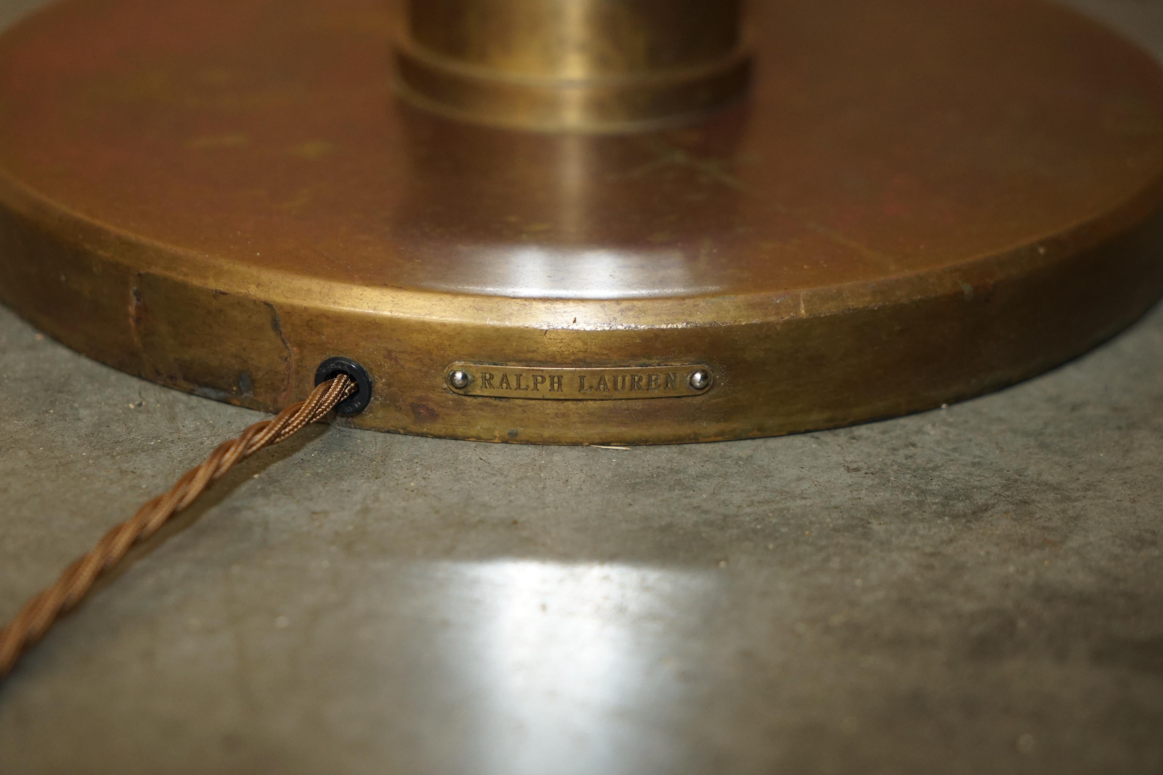 RARE COLLECTABLE RALPH LAUREN GLASS PATINATED BRONZE FLOOR STANDiNG LAMP For Sale 5