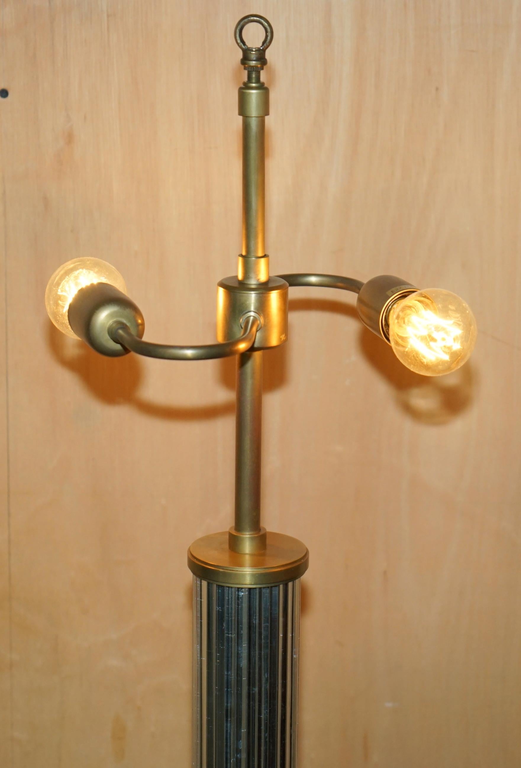 Art Deco RARE COLLECTABLE RALPH LAUREN GLASS PATINATED BRONZE FLOOR STANDiNG LAMP For Sale