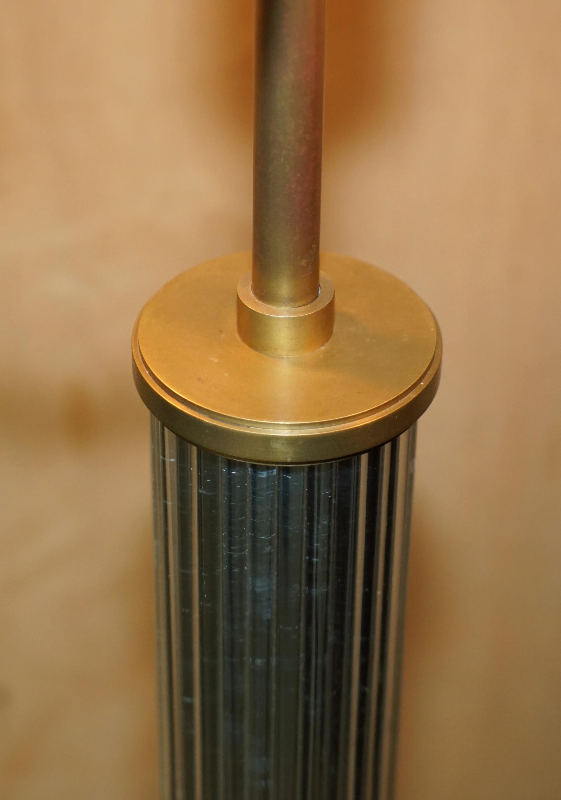 Brass RARE COLLECTABLE RALPH LAUREN GLASS PATINATED BRONZE FLOOR STANDiNG LAMP For Sale