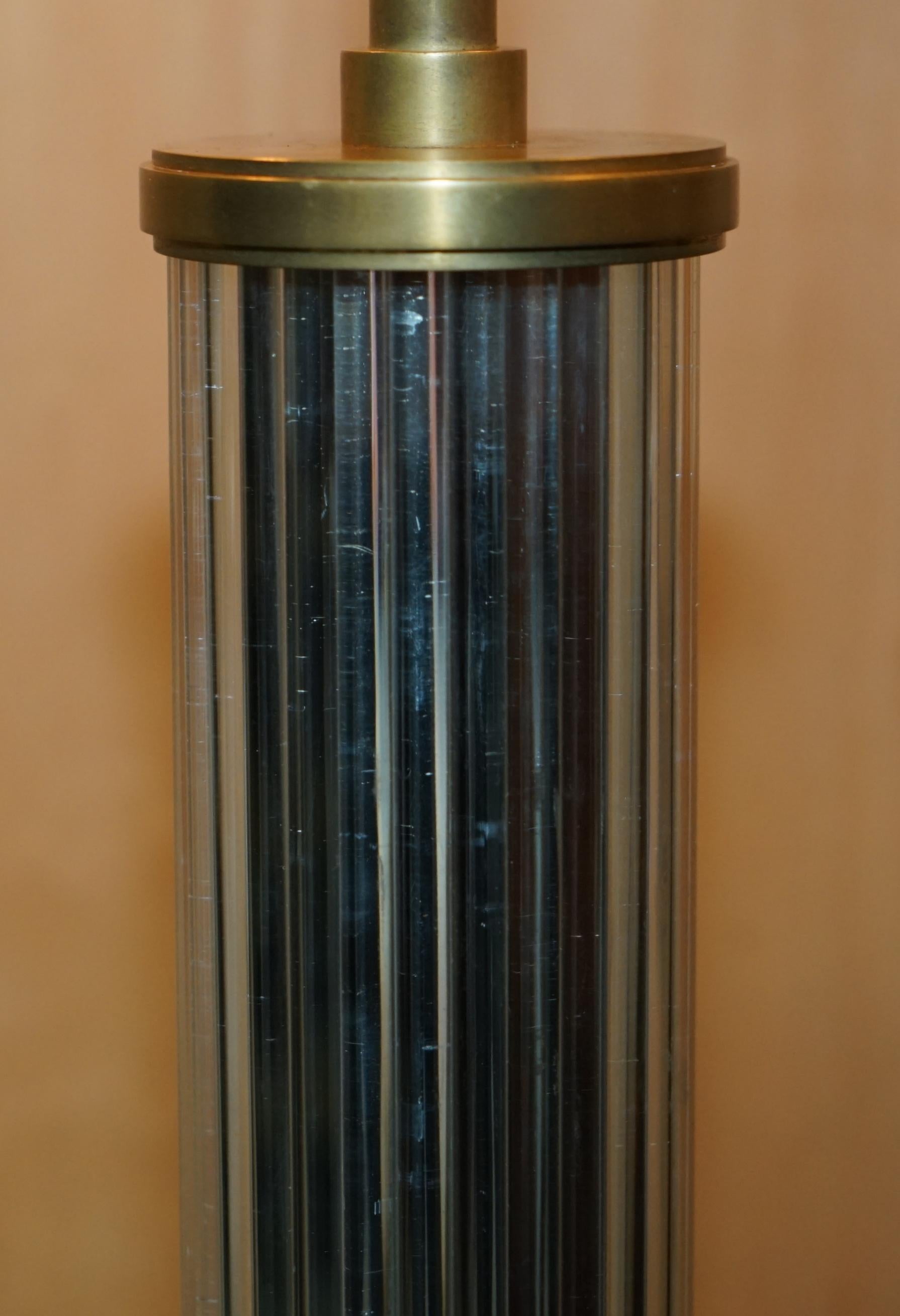RARE COLLECTABLE RALPH LAUREN GLASS PATINATED BRONZE FLOOR STANDiNG LAMP For Sale 2
