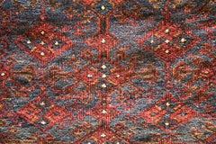 Rare Collectable Salt Bag Handwoven Oriental Red Blue Wool Rug