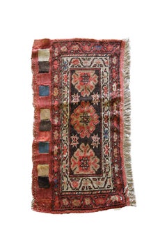 Rare Collectible Antique Caucasian Rug, Traditional Rust Chuval Face Rug