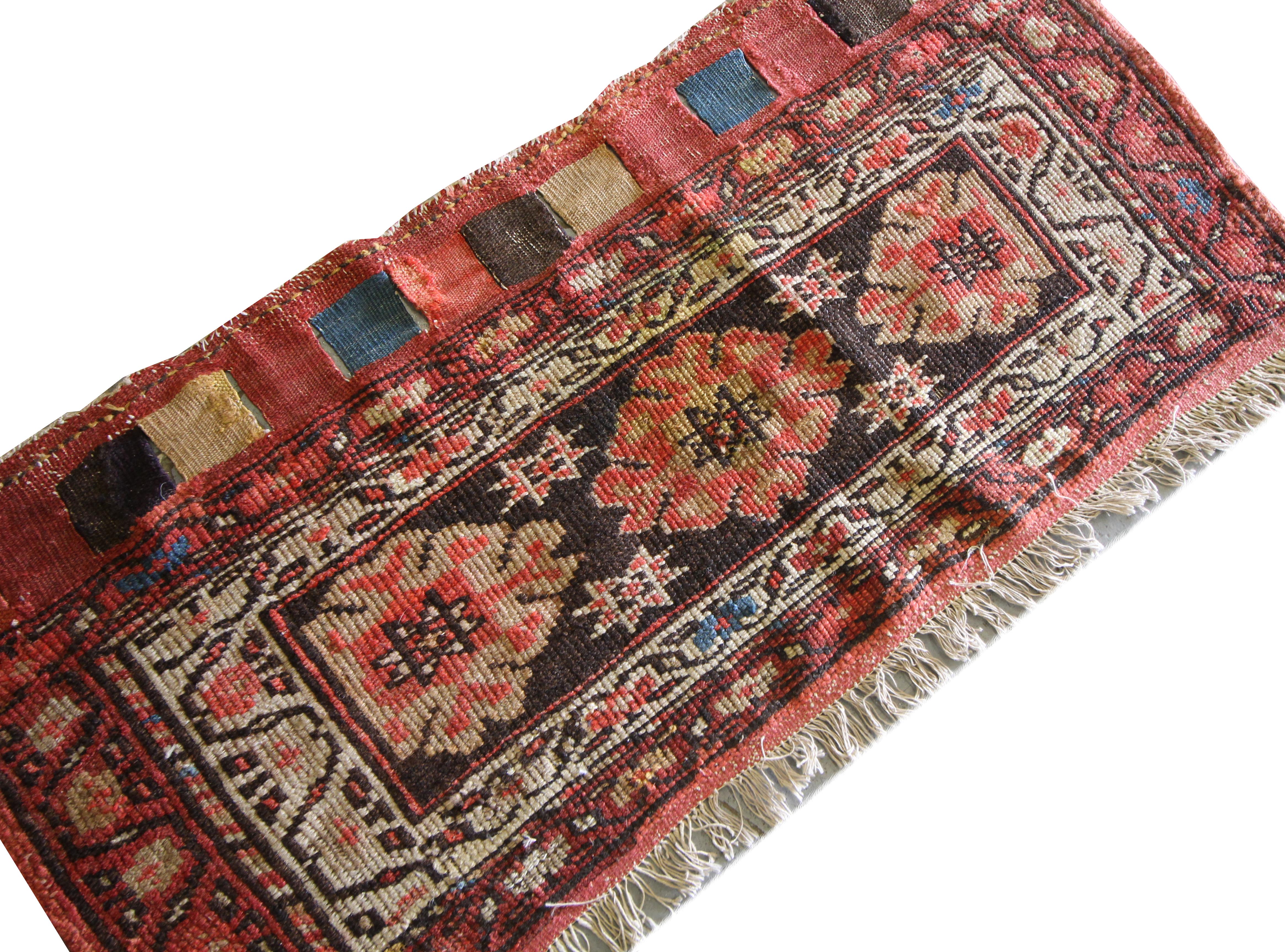 Tribal Rare Collectible Antique Caucasian Rug, Traditional Rust Chuval Face Rug For Sale