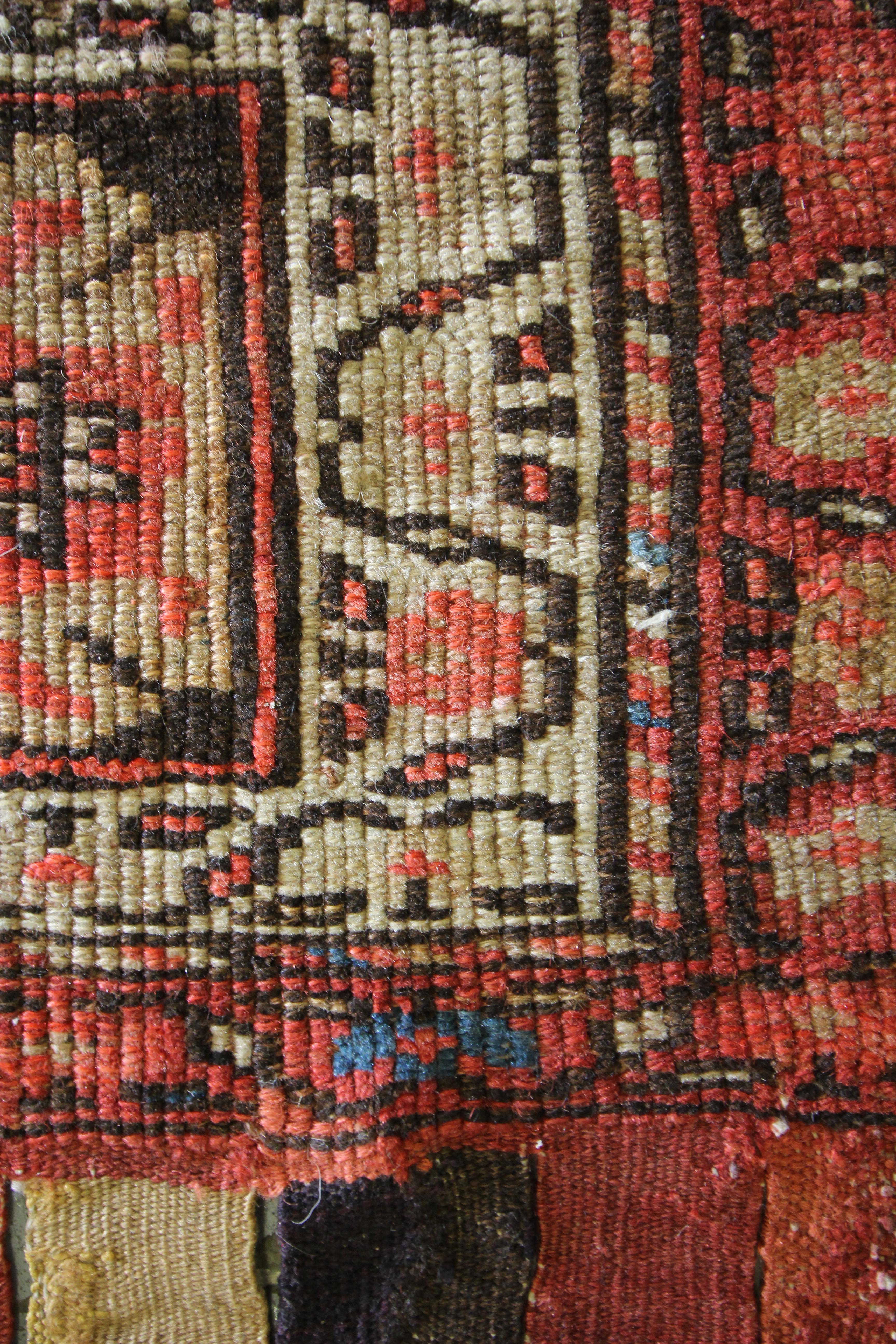 Rare Collectible Antique Caucasian Rug, Traditional Rust Chuval Face Rug In Excellent Condition For Sale In Hampshire, GB