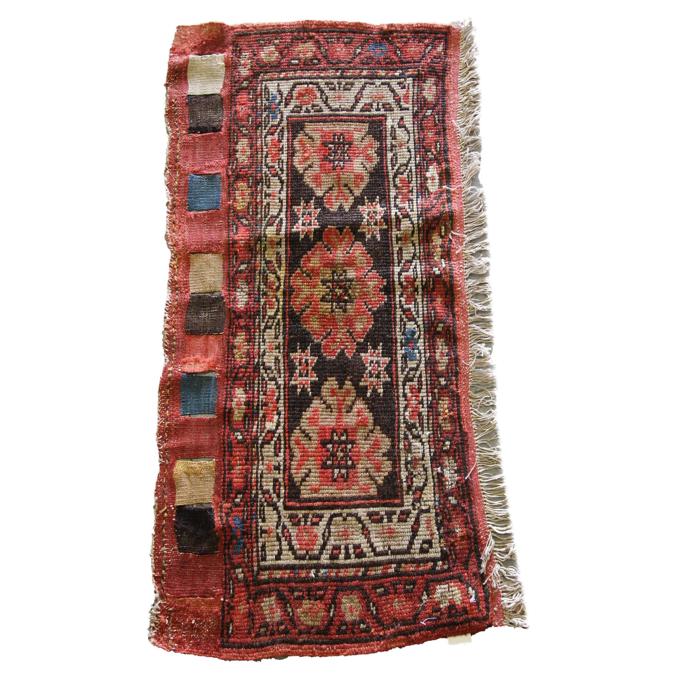 Rare Collectible Antique Caucasian Rug, Traditional Rust Chuval Face Rug For Sale