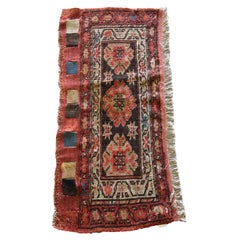 Seltener antiker kaukasischer Teppich, traditioneller rostfarbener Chuval Face Teppich, Sammlerstück