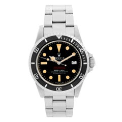 Rolex Montre de collection rare double rouge DRSD Sea Dweller en acier pour hommes 166