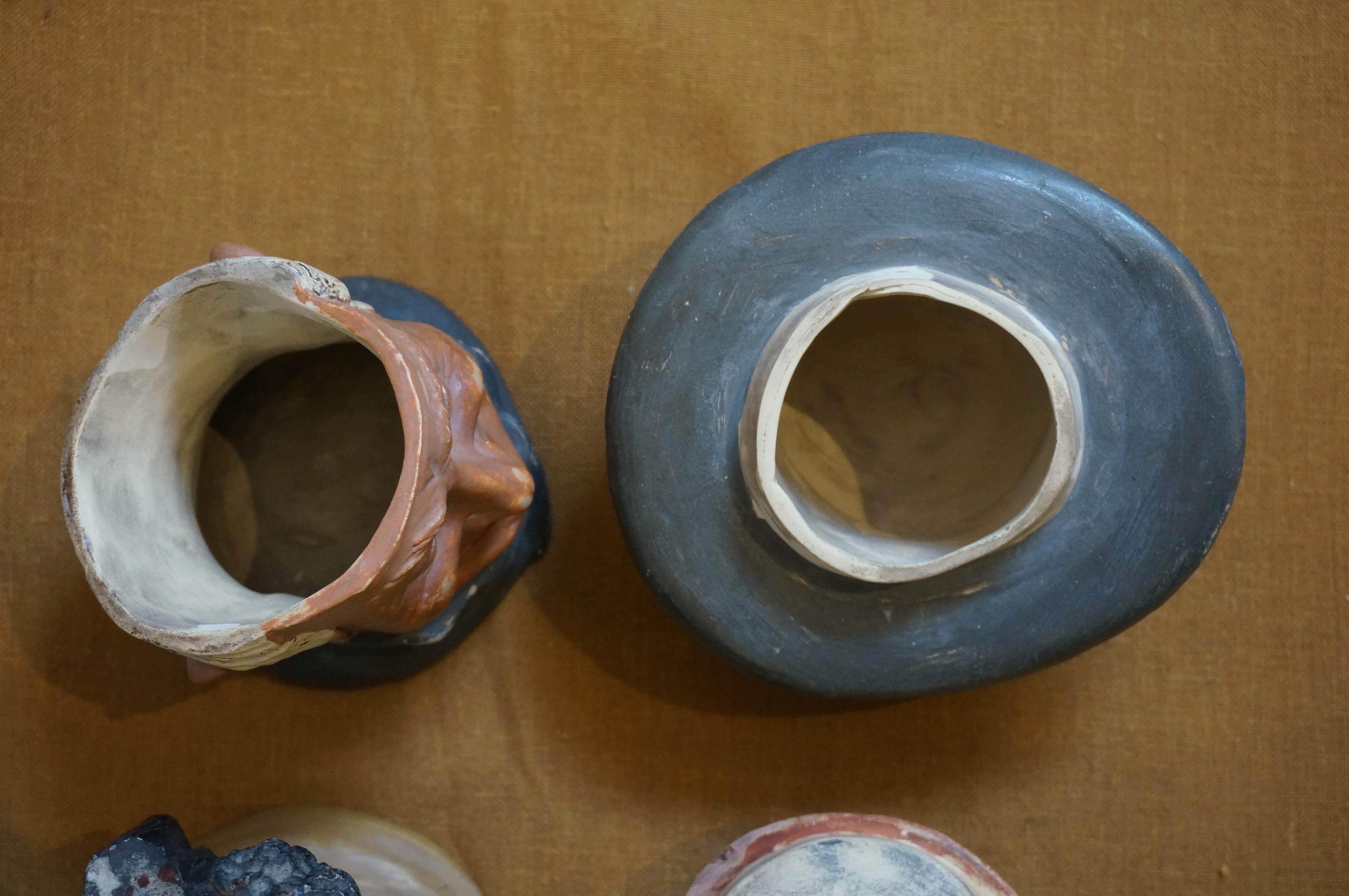 Seltene Sammlung 5 antike Keramik-Tabakdosen Humidors Figural, Bernard Bloch, Bernard Bloch im Angebot 11