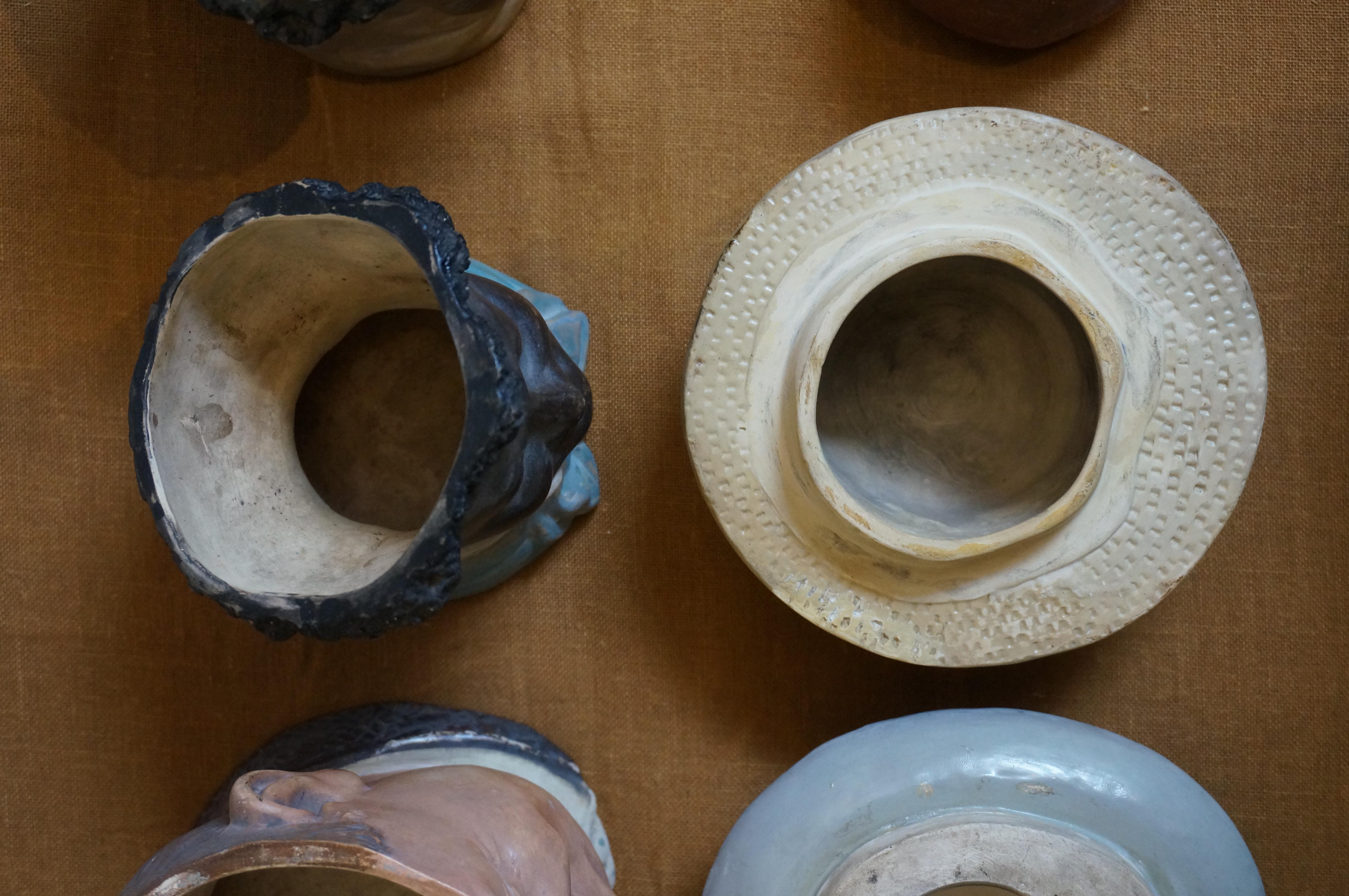 Seltene Sammlung 5 antike Keramik-Tabakdosen Humidors Figural, Bernard Bloch, Bernard Bloch im Angebot 13