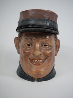 Rare collection 5 Antique Ceramic Tobacco Jars Humidors Figural, Bernard Bloch