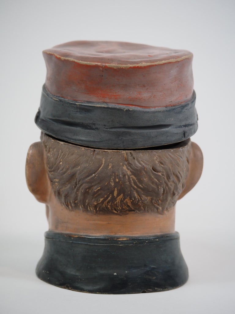 Rare collection 5 Antique Ceramic Tobacco Jars Humidors Figural, Bernard  Bloch