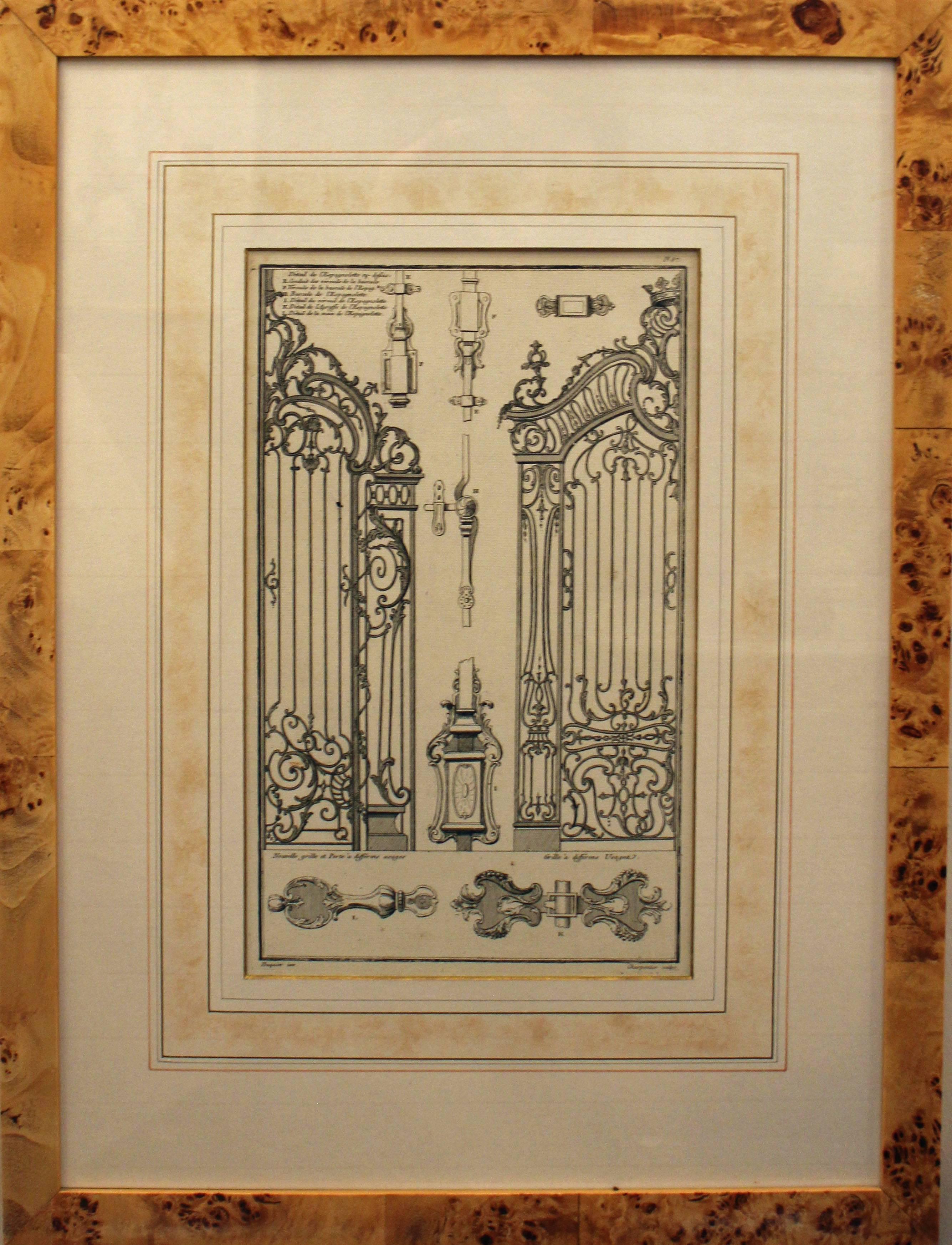 A rare collection of 125, 18th century architectural  engravings and etchings by Chereau and Charpentier after designs of Babel, Blondel, Canuc, Chedel, Chevetot, Cochin, Cuvilliés, Huquier, Mansart, Martinet, Marvi, Meissonier, Oppenort, Pannini,