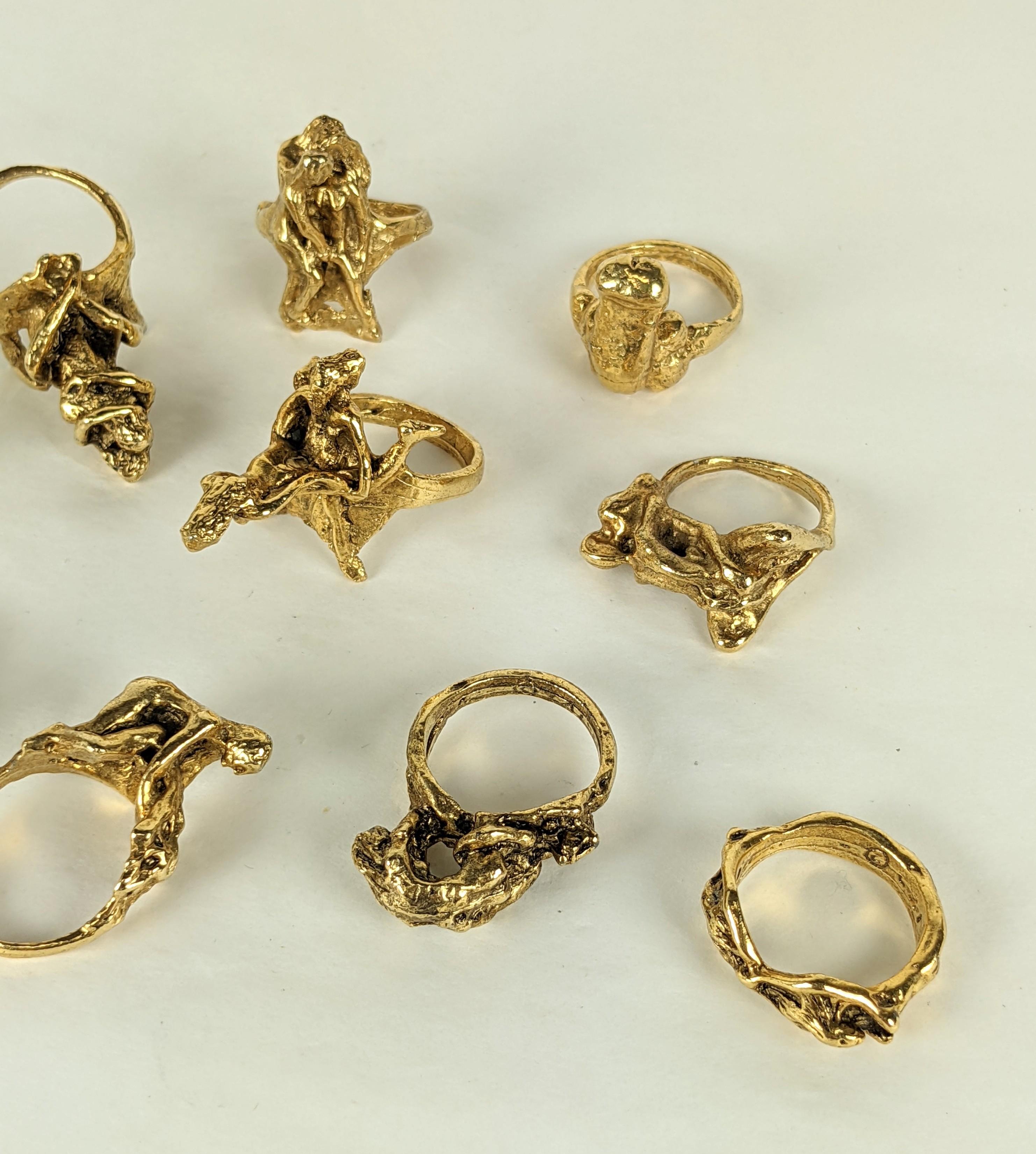Rare Collection of Erotic Cast Rings  In Excellent Condition For Sale In New York, NY