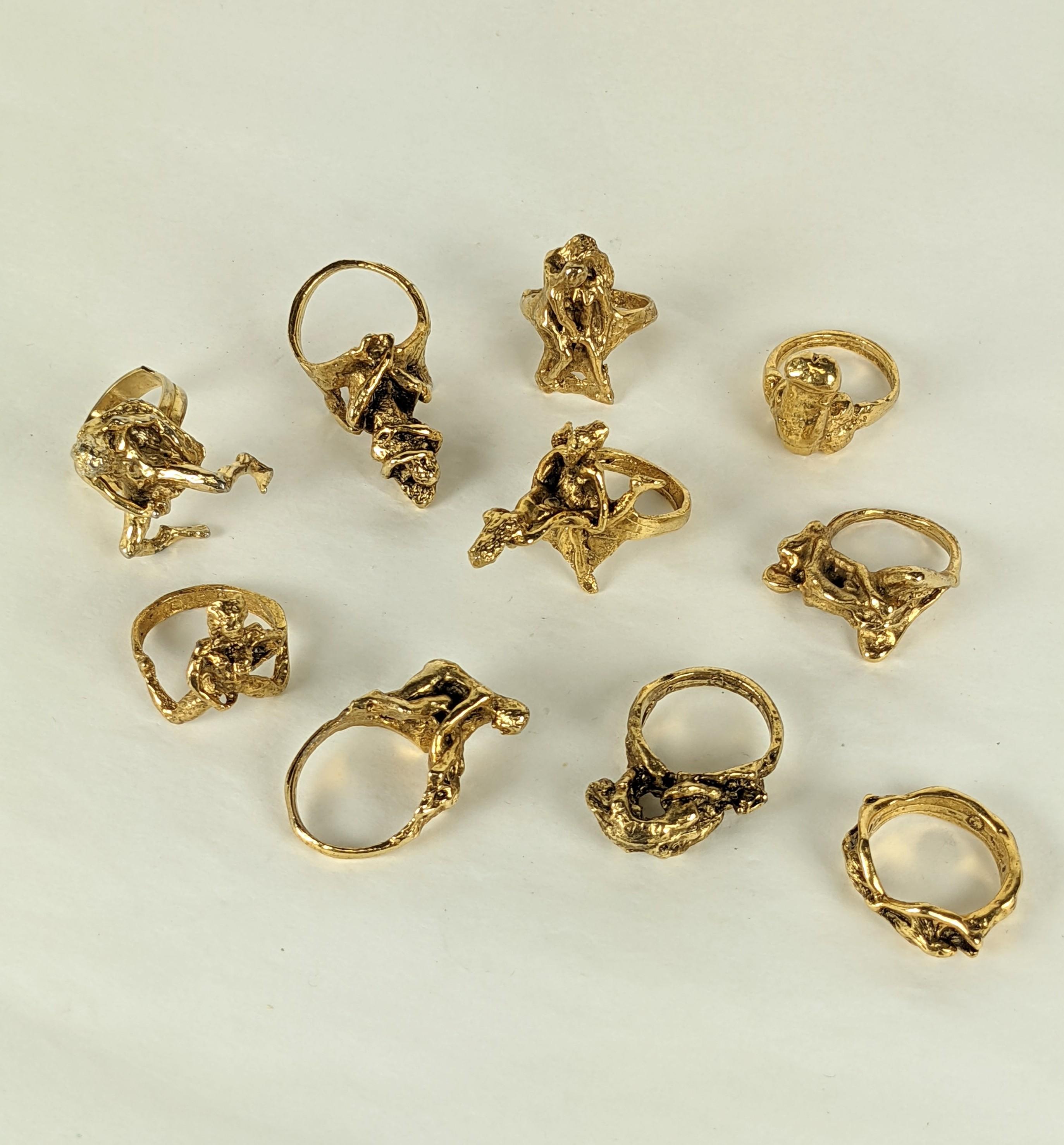 Rare Collection of Erotic Cast Rings  For Sale 1
