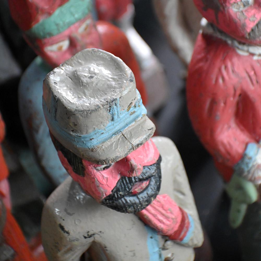 Rare Collection of Fairground Knockdown Hand Carved Figures 9