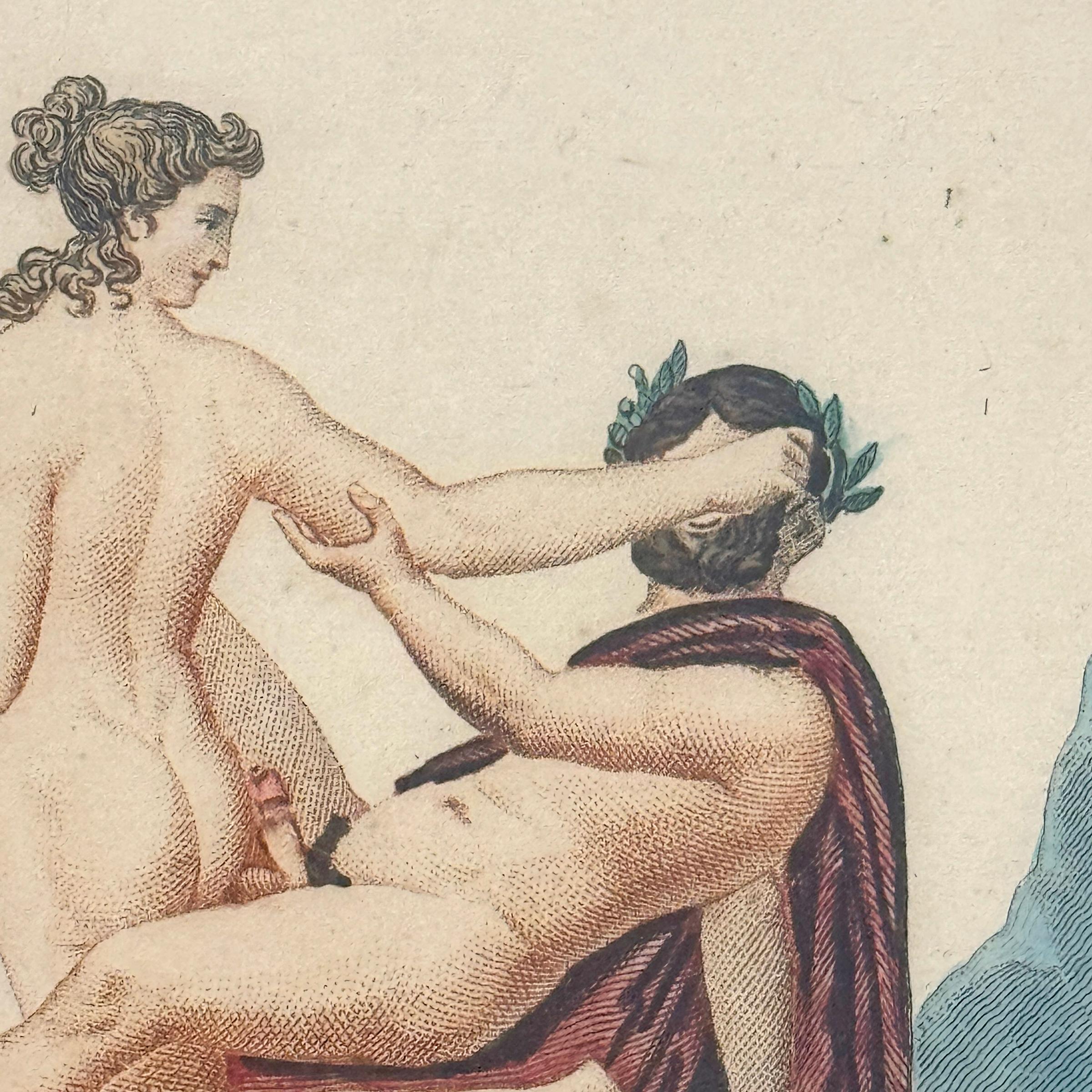 Seltene Sammlung von vier pompejanischen erotischen Radierungen von Auguste Delvaux, 1836 im Angebot 3