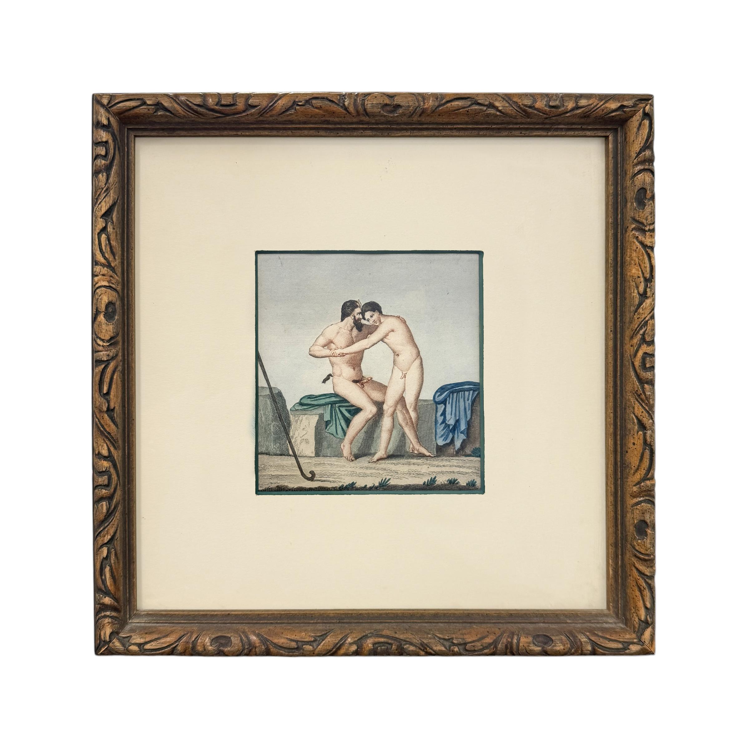 Seltene Sammlung von vier pompejanischen erotischen Radierungen von Auguste Delvaux, 1836 im Angebot 9