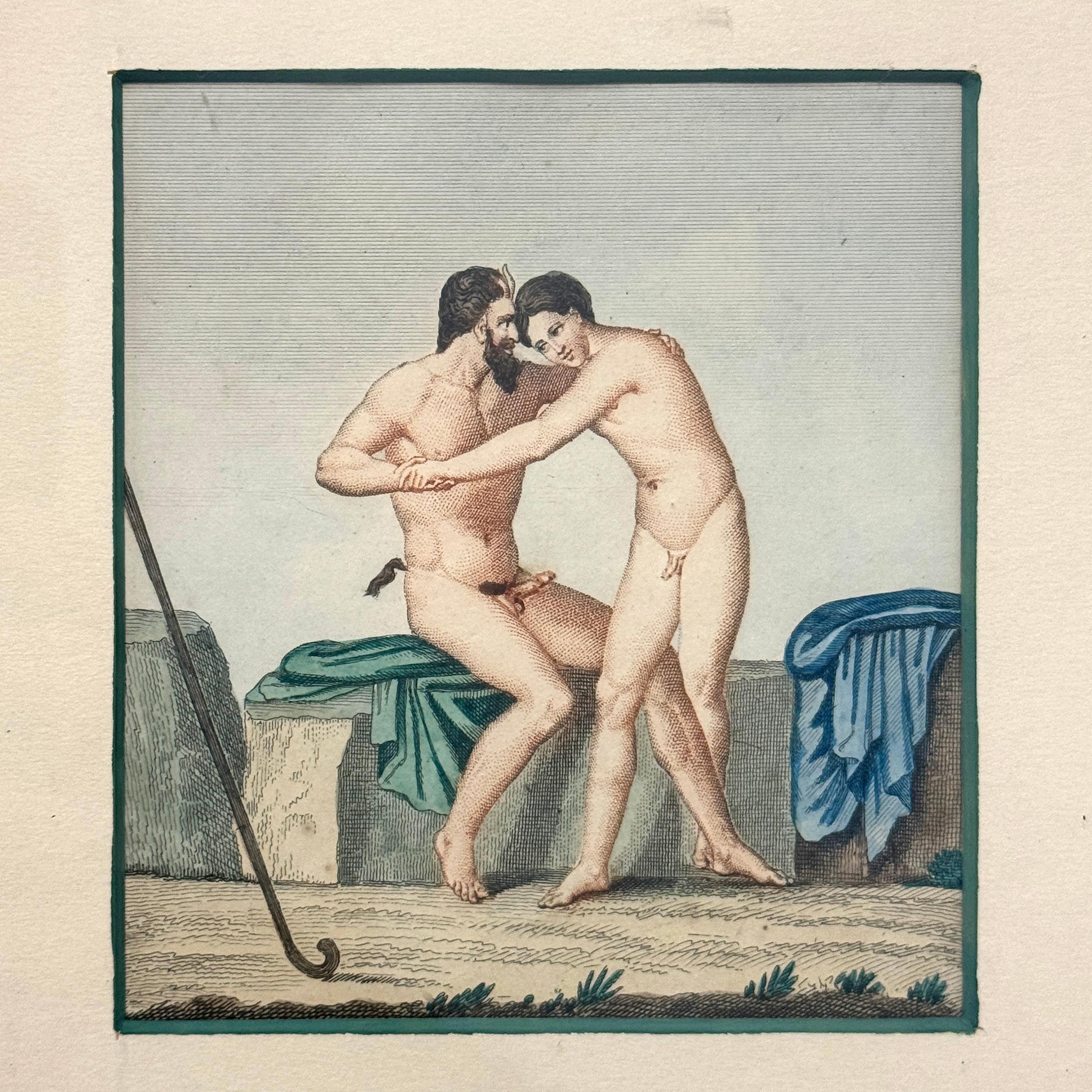 Seltene Sammlung von vier pompejanischen erotischen Radierungen von Auguste Delvaux, 1836 im Angebot 10
