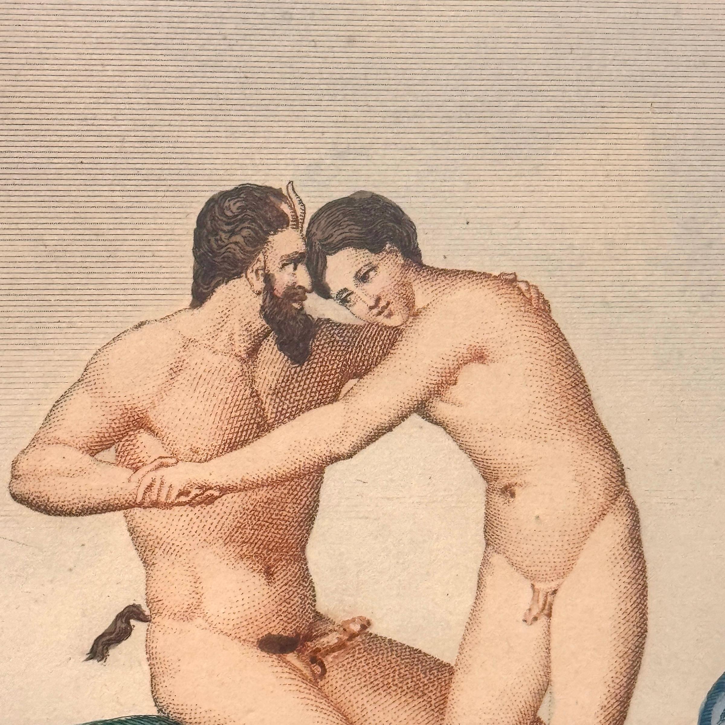 Seltene Sammlung von vier pompejanischen erotischen Radierungen von Auguste Delvaux, 1836 im Angebot 11