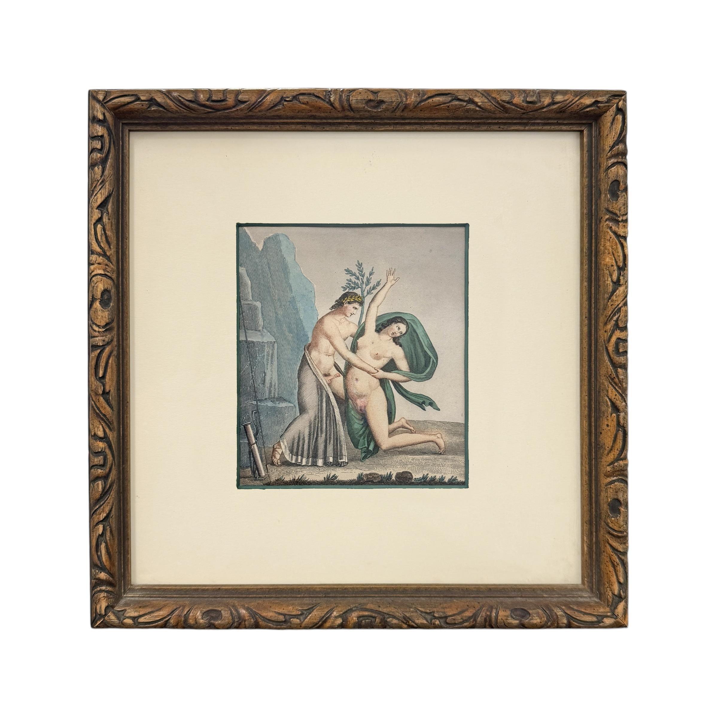 Seltene Sammlung von vier pompejanischen erotischen Radierungen von Auguste Delvaux, 1836 (Neoklassisch) im Angebot