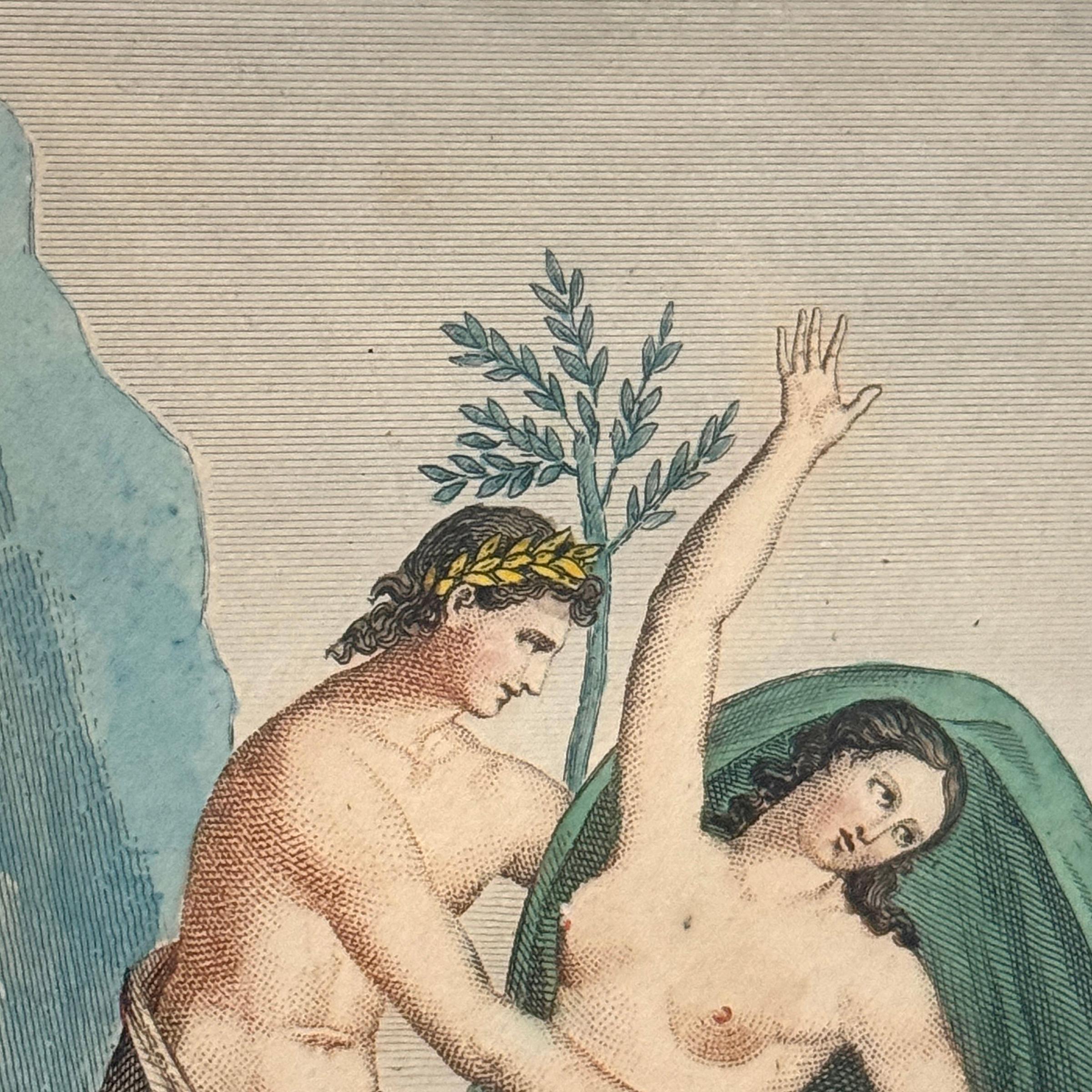 Seltene Sammlung von vier pompejanischen erotischen Radierungen von Auguste Delvaux, 1836 (Mittleres 19. Jahrhundert) im Angebot