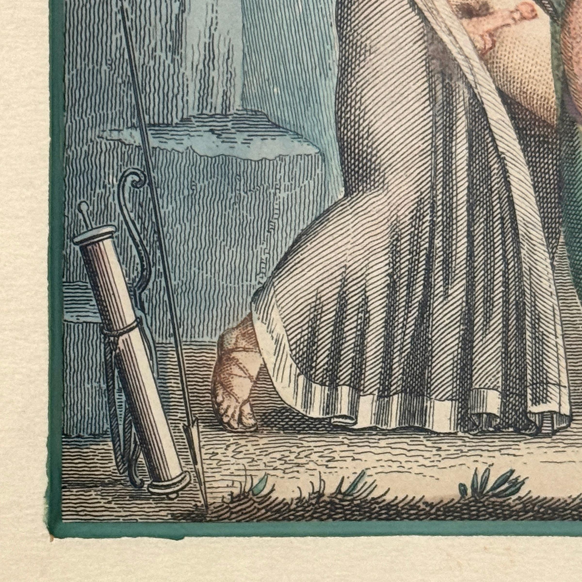 Seltene Sammlung von vier pompejanischen erotischen Radierungen von Auguste Delvaux, 1836 (Papier) im Angebot