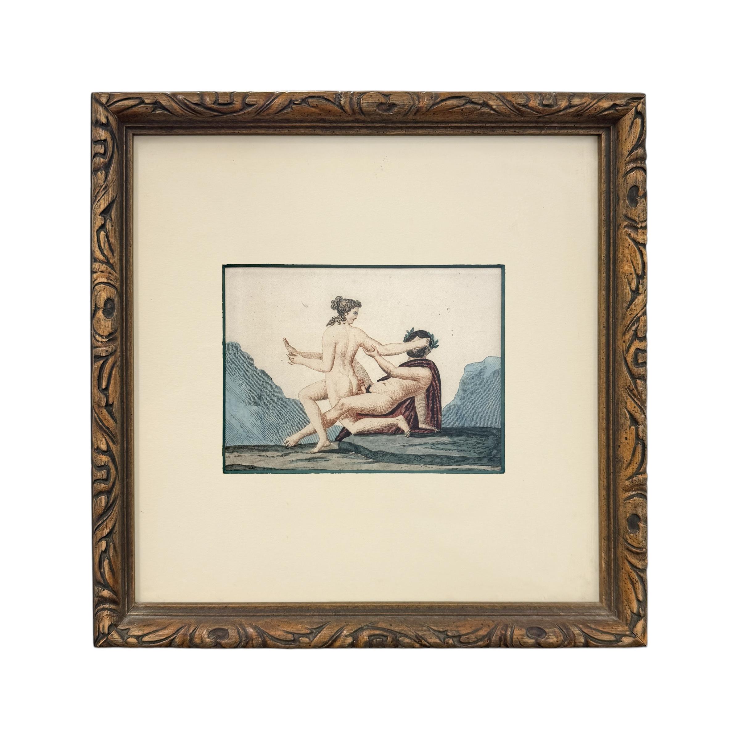 Seltene Sammlung von vier pompejanischen erotischen Radierungen von Auguste Delvaux, 1836 im Angebot 1