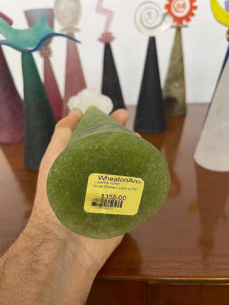 Rare Collection of Post Modern Memphis Art Glass Sculptures by Lucartha