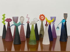 Rare Collection of Post Modern Memphis Art Glass Sculptures by Lucartha Kohler