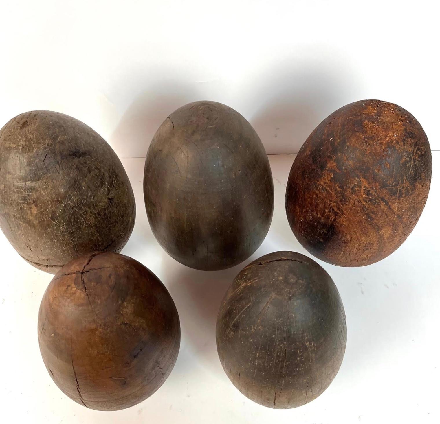 Carved Rare Collection of Large Antique Egg Molds