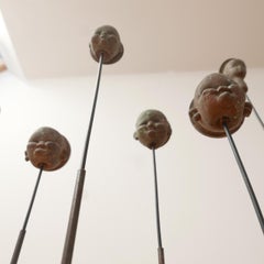 Rare Collection of Mounted Doll Moulds Curiosity Cabinet