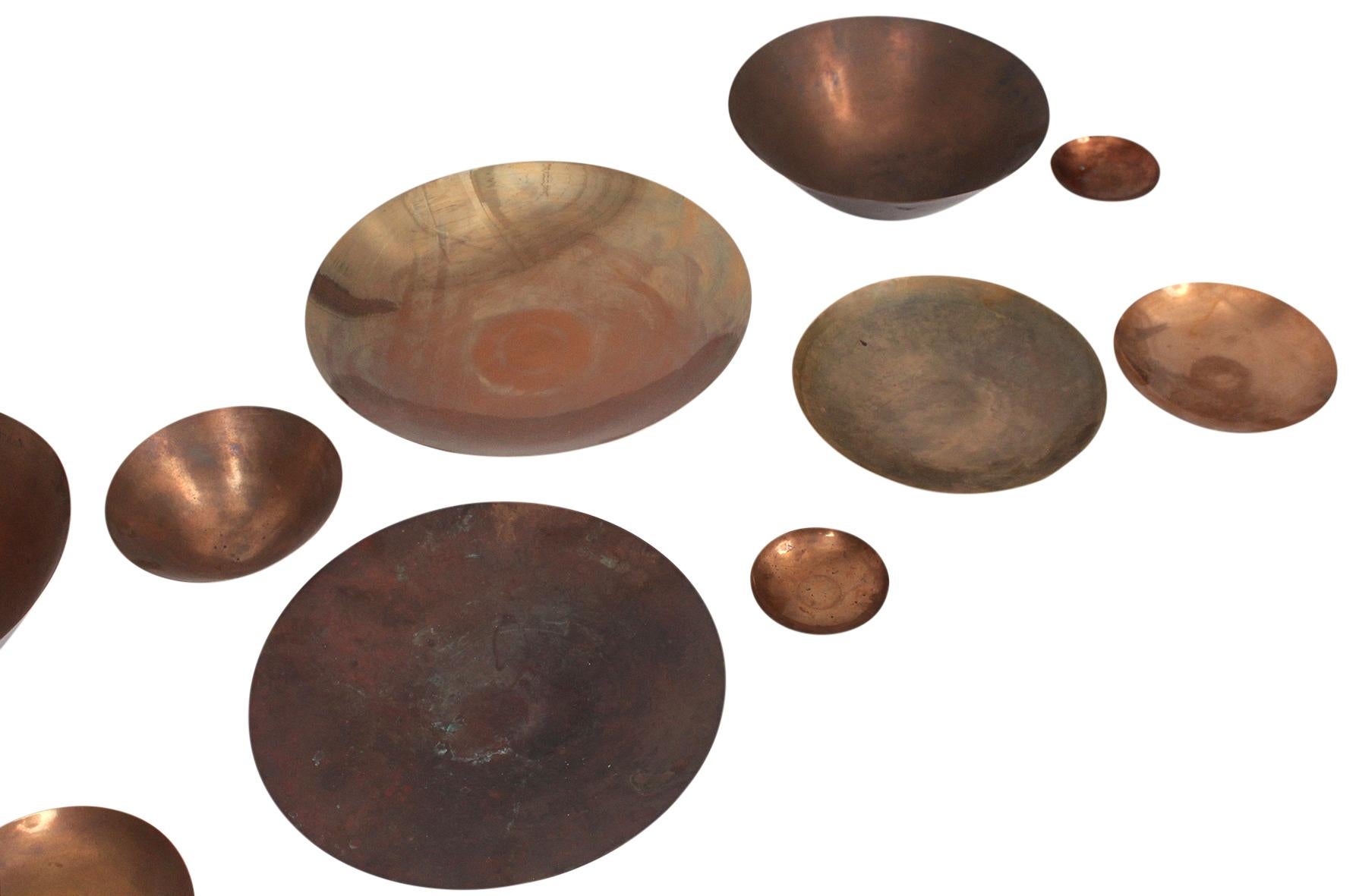 Brass Rare Collection of Spun Vessels by Ronald Hayes Pearson