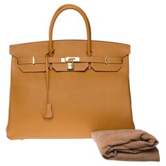 Rare & Collector Hermes Birkin 40cm handbag in Gold Vache Ardennes leather, GHW