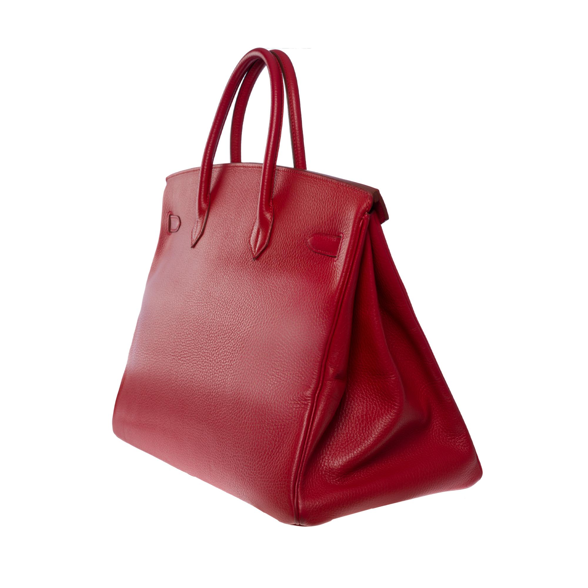 Rare & Collector Hermes Birkin 40cm handbag in Red Vache Ardennes leather, GHW For Sale 1