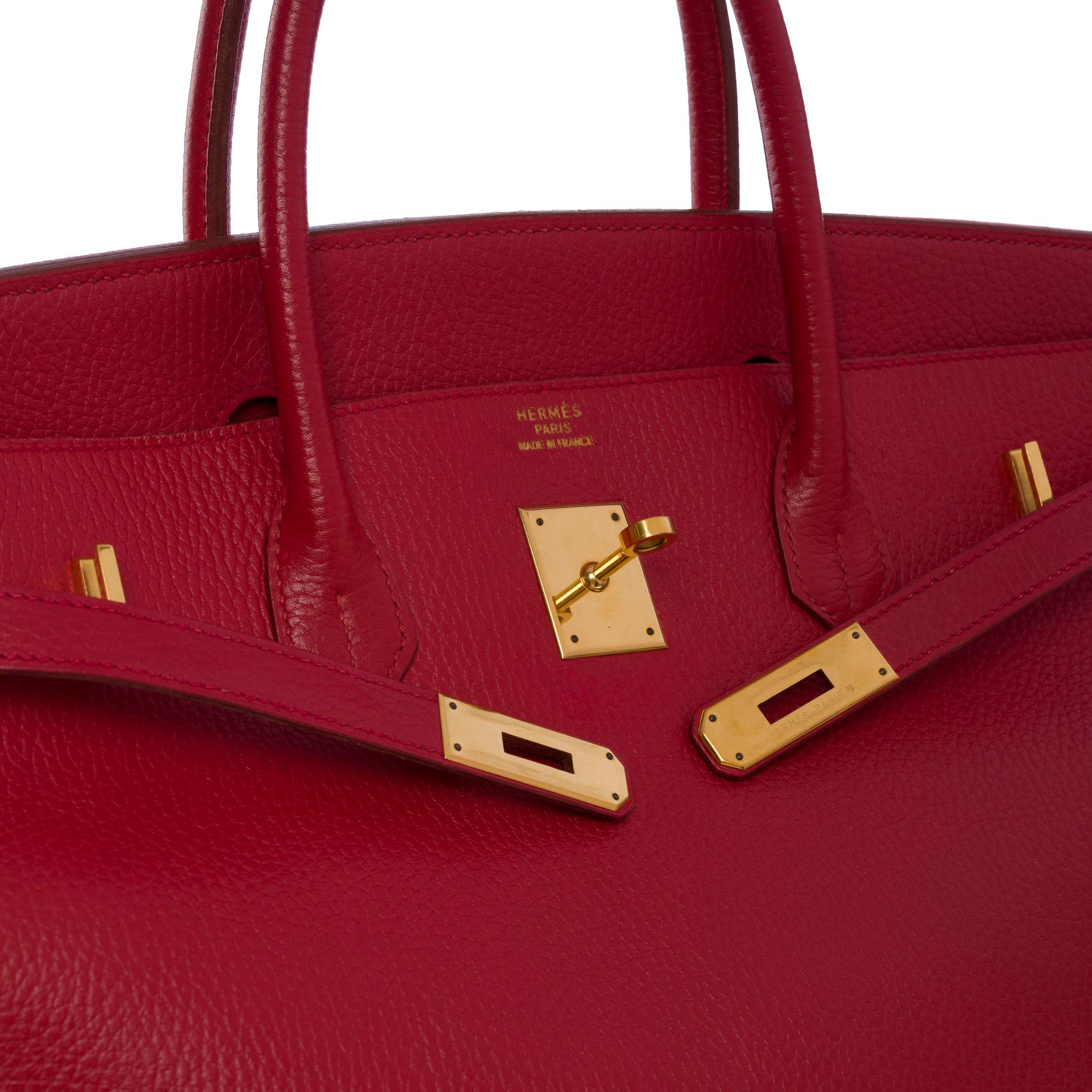 Rare & Collector Hermes Birkin 40cm handbag in Red Vache Ardennes leather, GHW For Sale 2