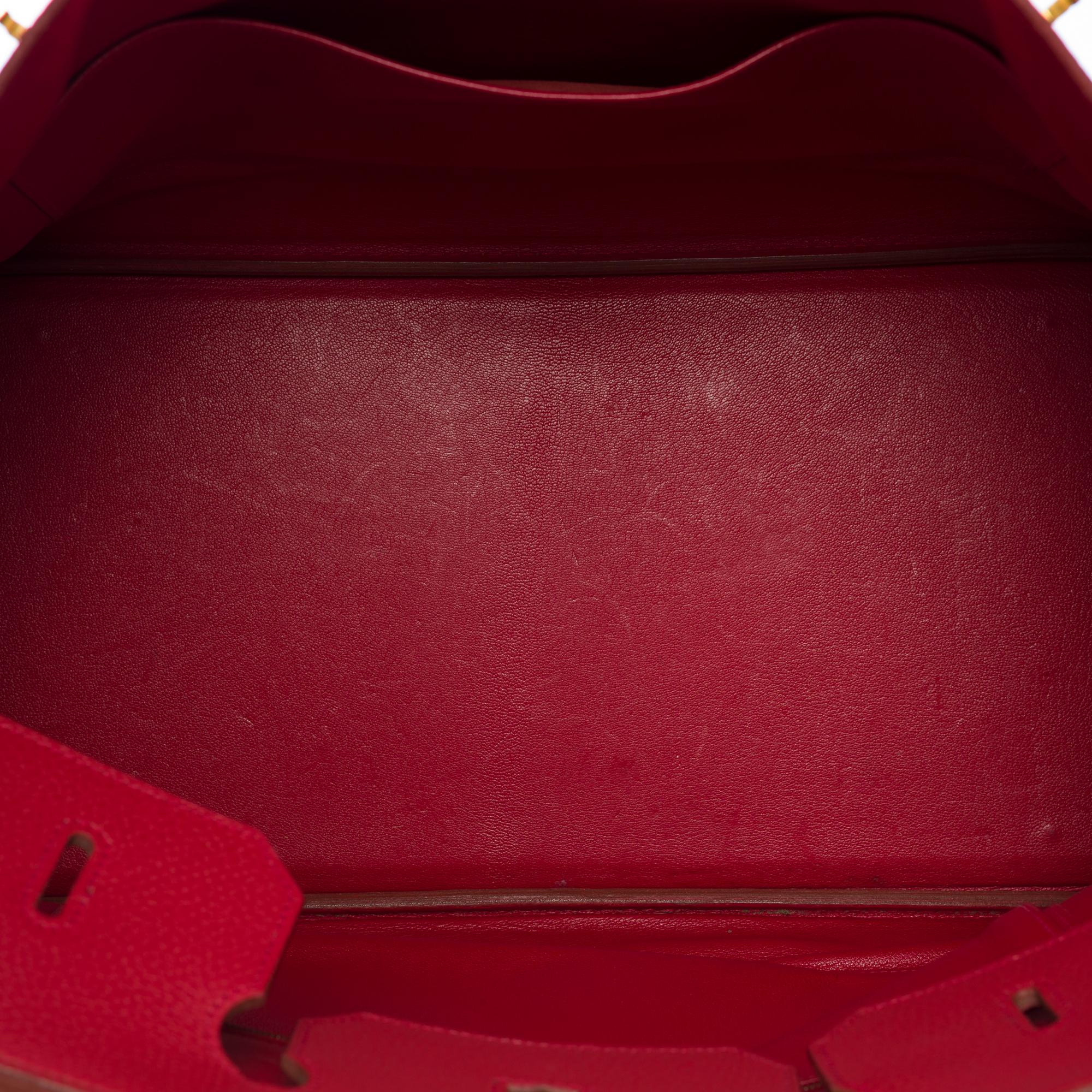 Rare & Collector Sac à main Hermès Birkin 40cm en cuir Vache Ardennes rouge, GHW en vente 4