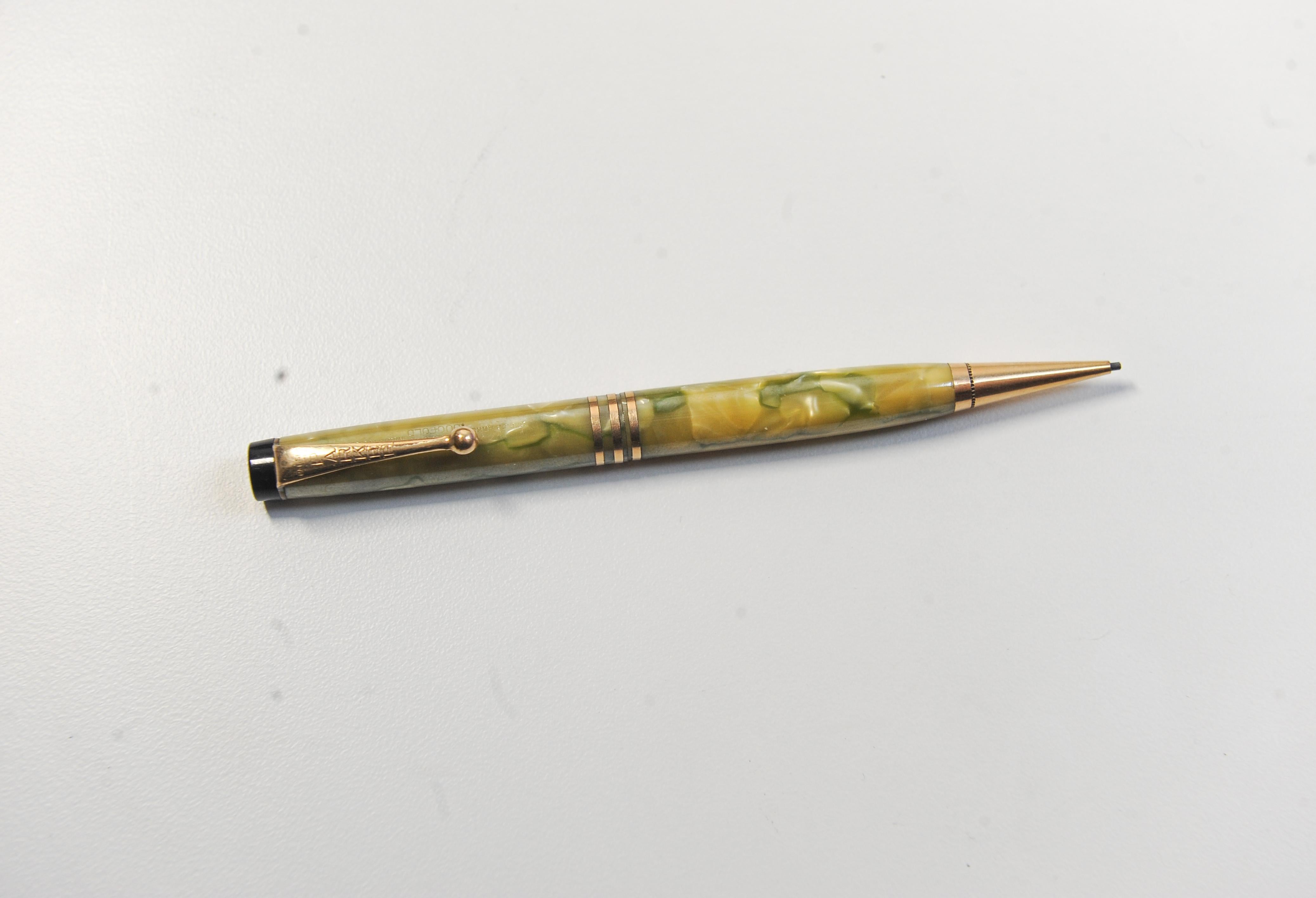 Parker Duofold Marbleized Fountain Pen & Pencil Set 1930's Rare Collectors Set For Sale 2