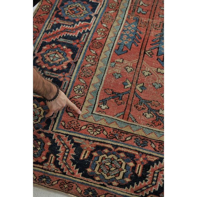 Rare Collector's Willow Tree of Life Antique Persian Heriz Northwest Village Rug For Sale 11