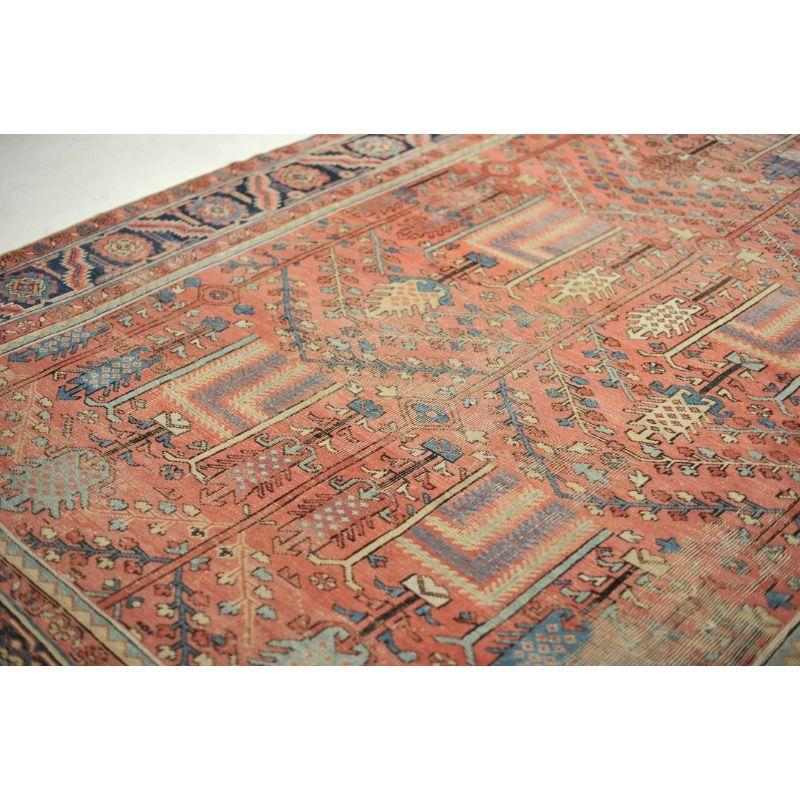 Rare Collector's Willow Tree of Life Antique Persian Heriz Northwest Village Rug For Sale 12