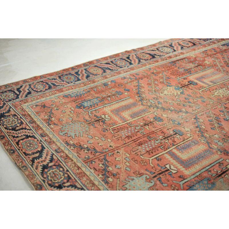 Rare Collector's Willow Tree of Life Antique Persian Heriz Northwest Village Rug For Sale 14