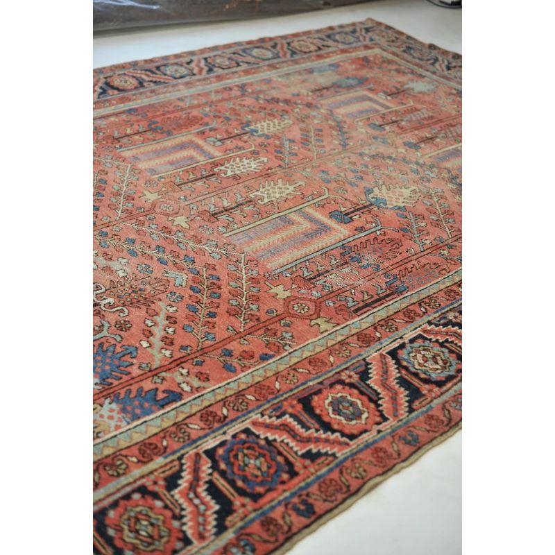 Rare Collector's Willow Tree of Life Antique Persian Heriz Northwest Village Rug For Sale 1