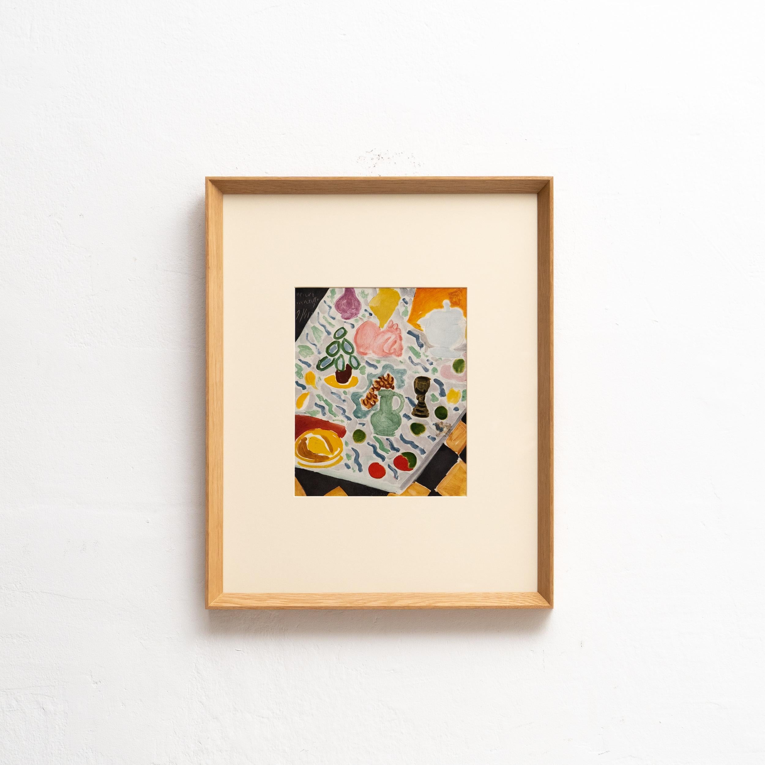 Entrez dans l'univers d'Henri Matisse avec cette rare lithographie en couleurs, qui témoigne de l'utilisation inégalée de la couleur et de la fluidité du dessin par l'artiste. Publiée en 1943 par les Editions du Chêne, Paris (France), cette pièce