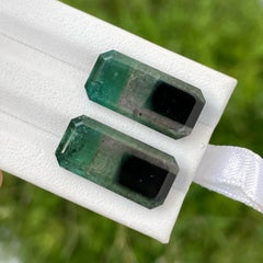Rare Color Tourmaline Pair Stone, Natural Tri Color Tourmaline, 22.70 Carats