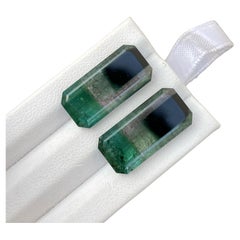 Rare Color Tourmaline Pair Stone, Natural Tri Color Tourmaline, 22.70 Carats