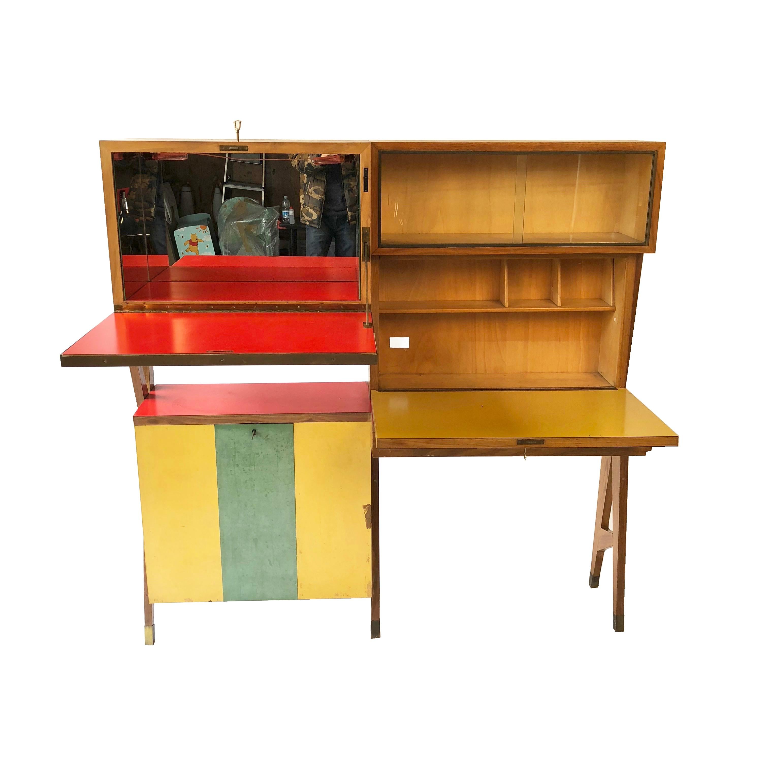 colorful bar cabinet