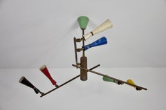 Rare Colorful Sputnik Chandelier by Stilnovo, 1950s