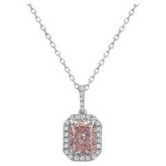 2ct Cushion Pink Diamond Pendant
